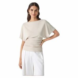 OGL Morning Mist Modal Boatneck Batwing Draped Side Ruched Tunic Top NWT 2XL